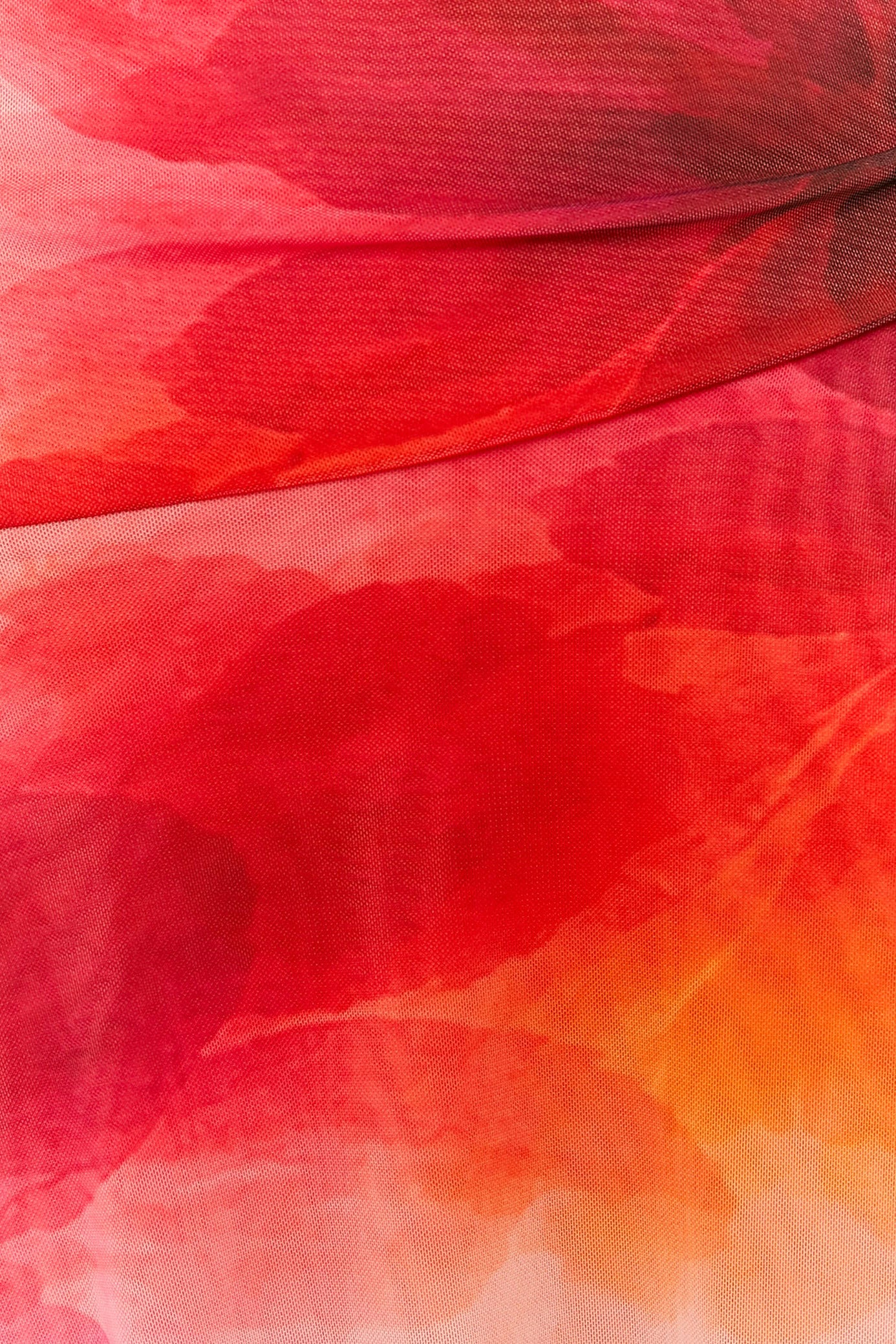 Mesh-Midikleid - Red + Orange