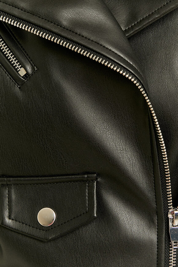 Veste de motard en similicuir - Black