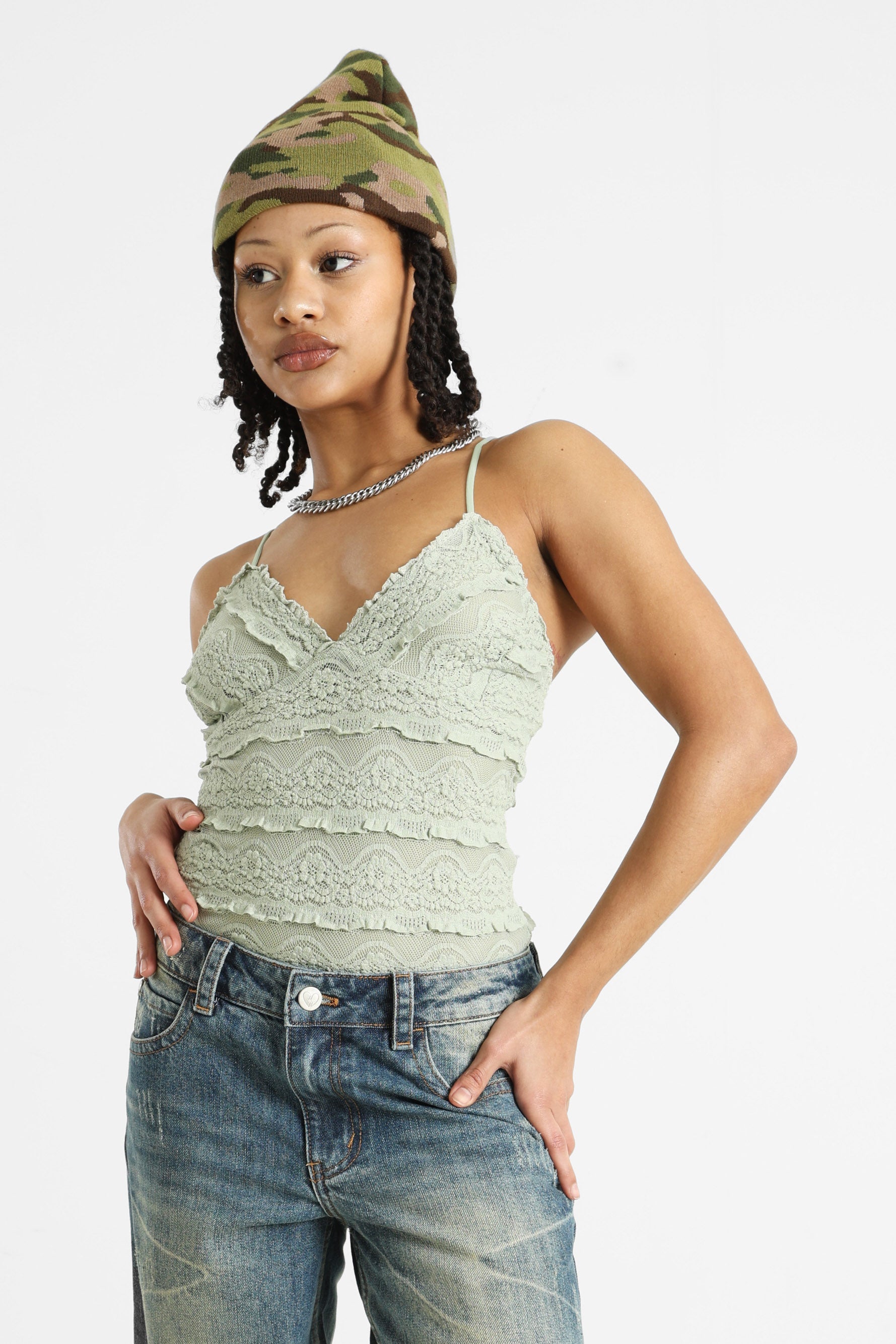 Spitzen-Body - Green