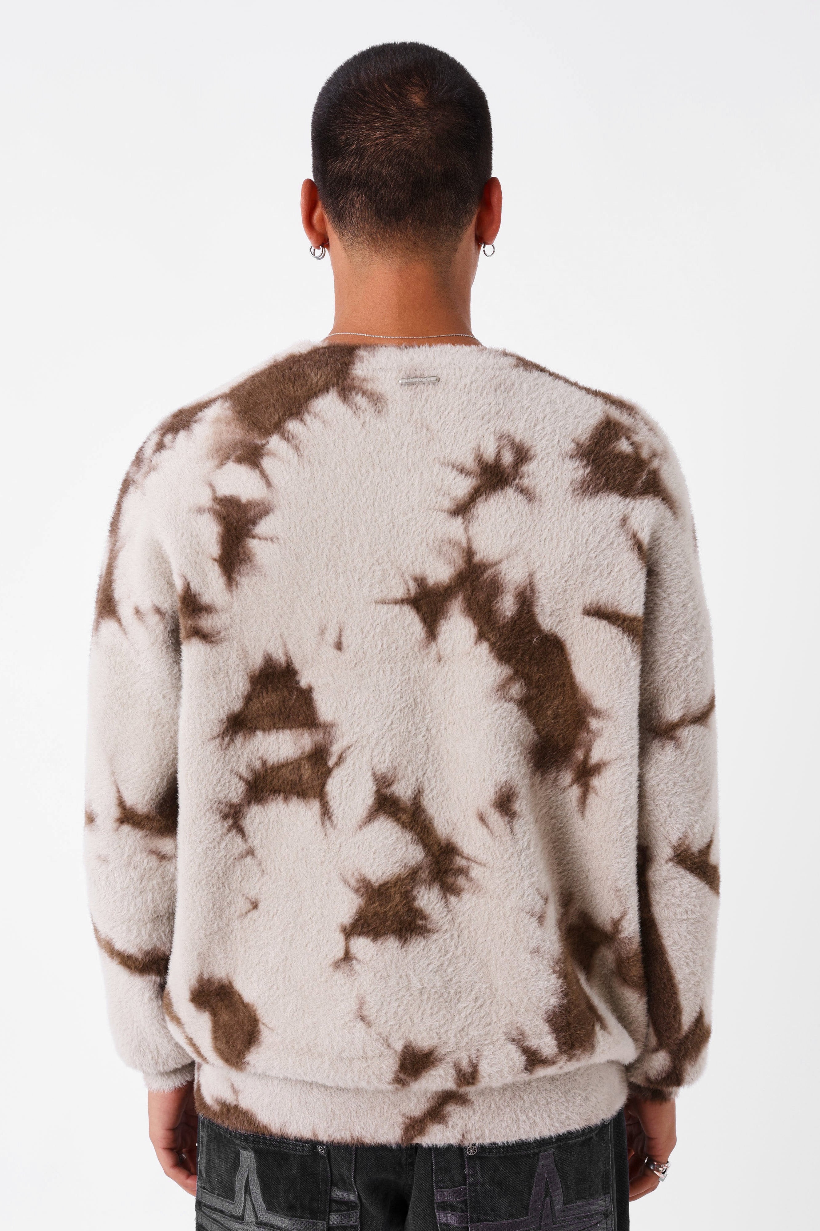 Pull en tricot poilu - Stone + Brown