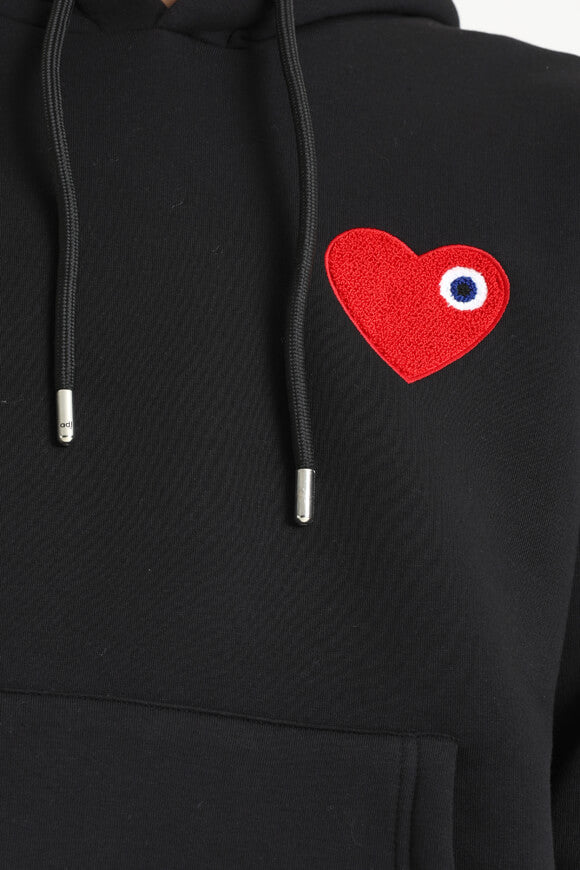 Felpa con cappuccio Heart - Nero