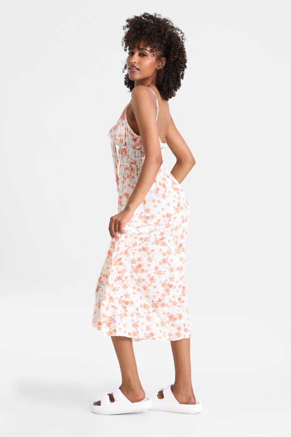 Midikleid - Orange + Offwhite