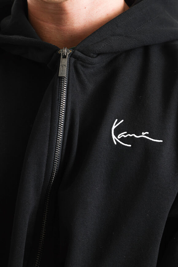 Kapuzensweatjacke - Schwarz + Weiss