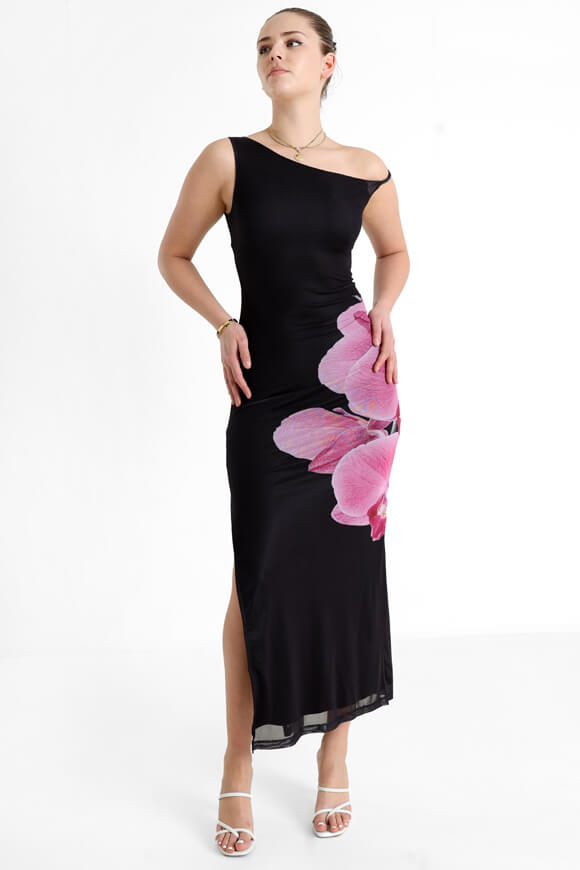 Robe one shoulder en mesh - Noir