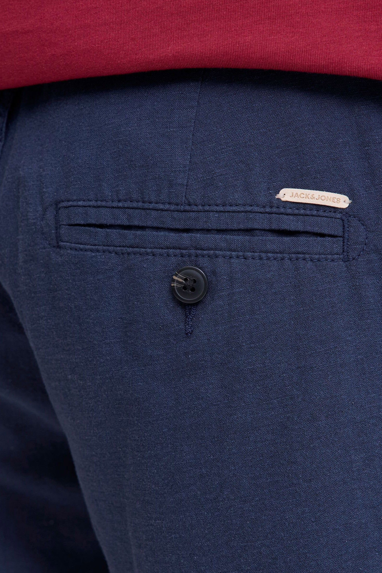 JPSTACE Chino Leinenshorts - Navy Blazer