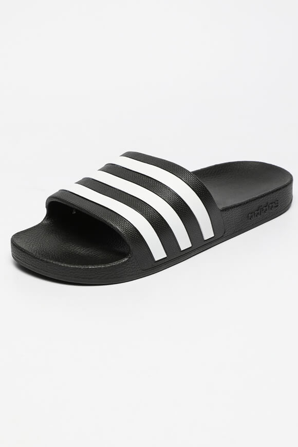 Adilette Aqua Pantoletten - Core Schwarz + Weiss