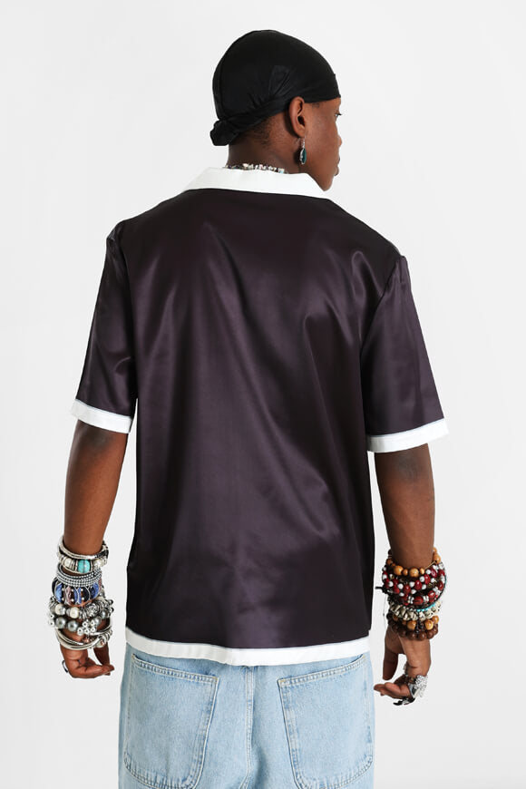 Satin Hemd - Schwarz