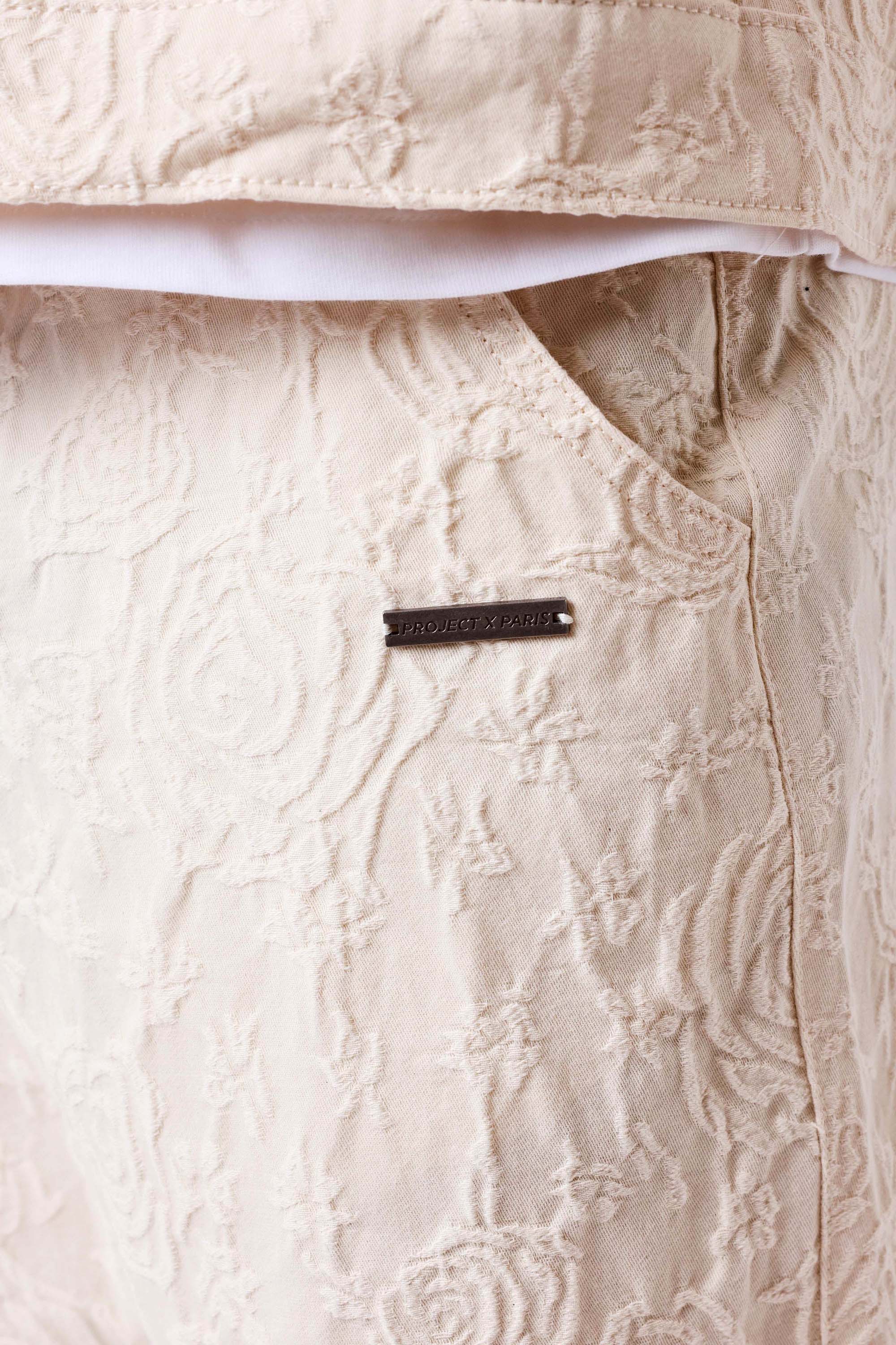 Trendy strukturierte Stoffhose - Offwhite