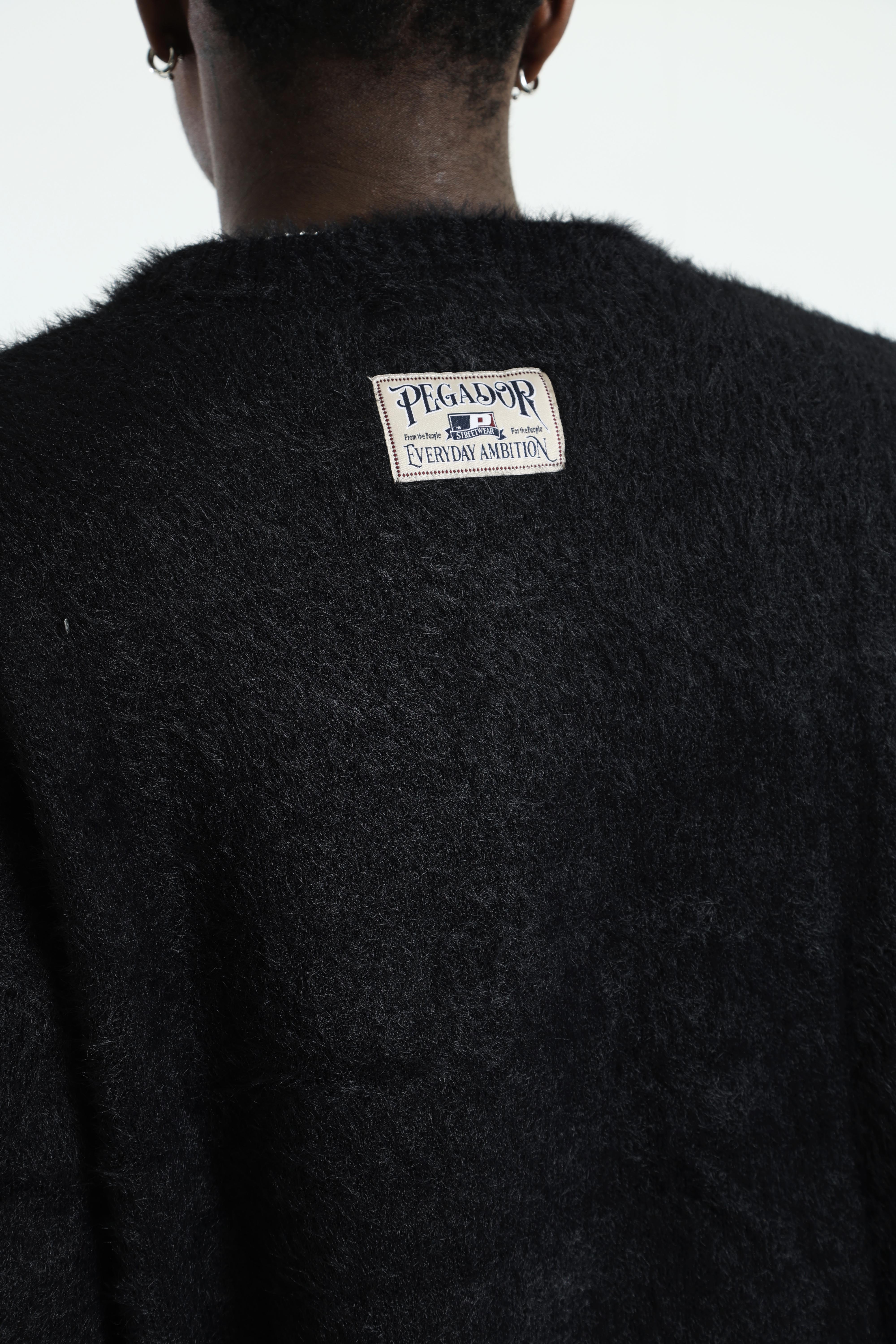 Vernen Hairy Strickpullover - Black