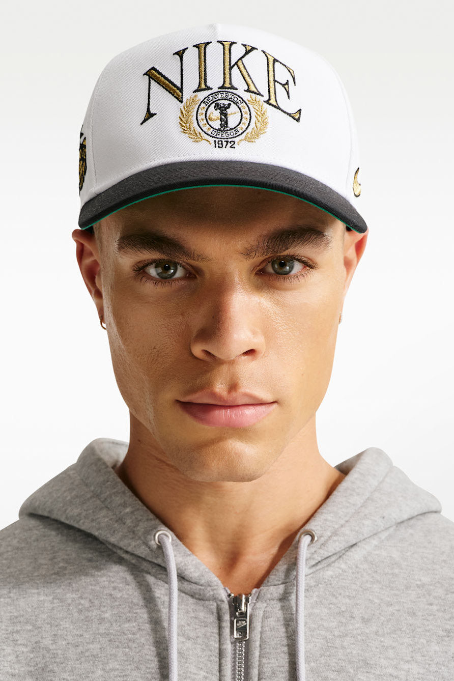 Snapback Cap - White + Black