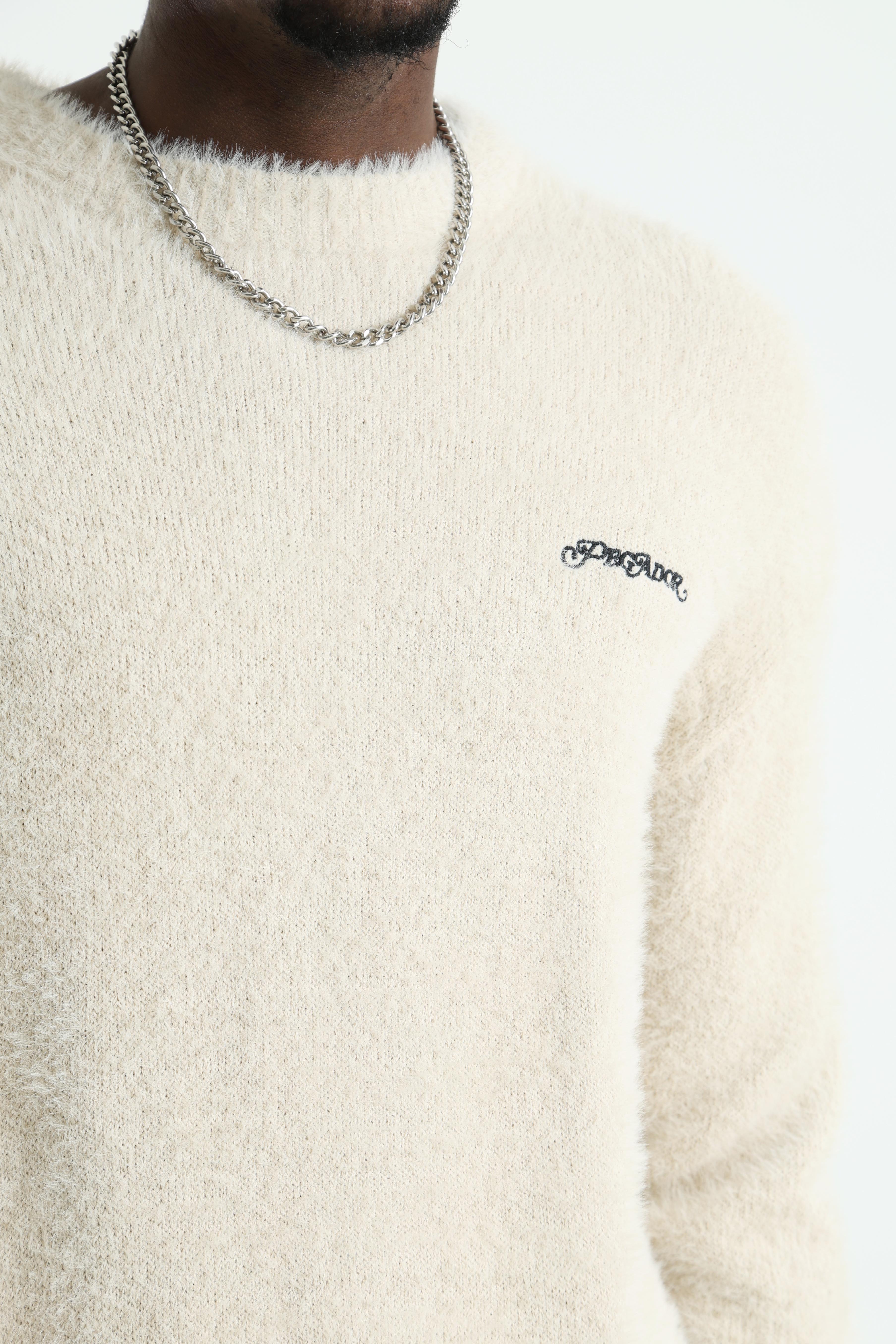 Vernen Hairy Strickpullover - Stone