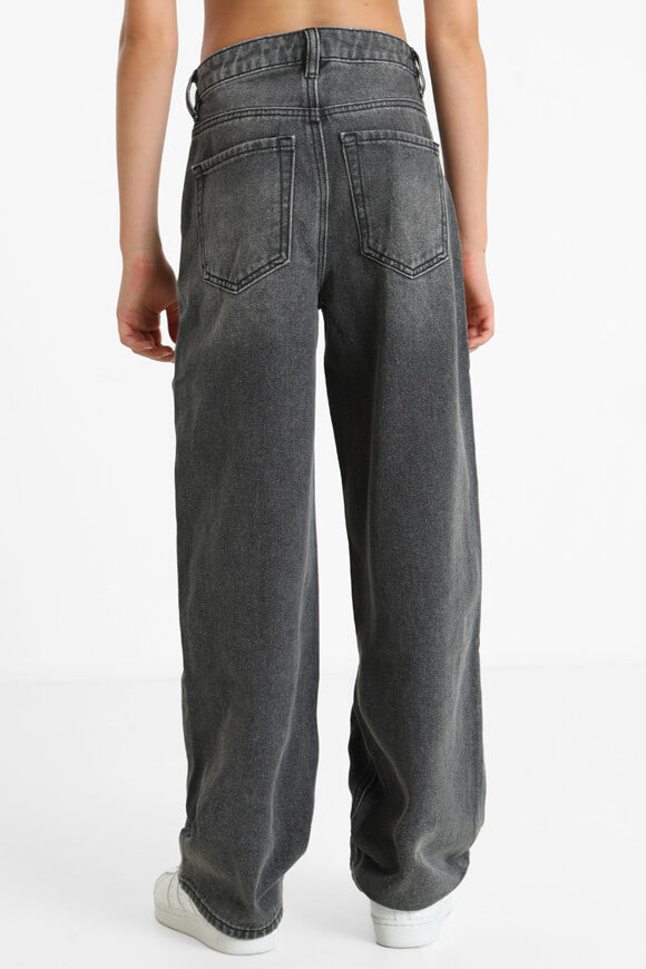 Wide Leg Jeans - Used Schwarz