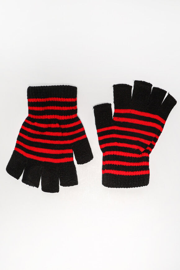 Kurzfingerhandschuhe - Schwarz + Rot