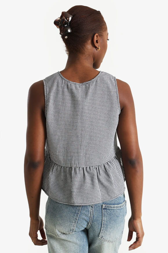 Crop Bluse - Schwarz + Weiss