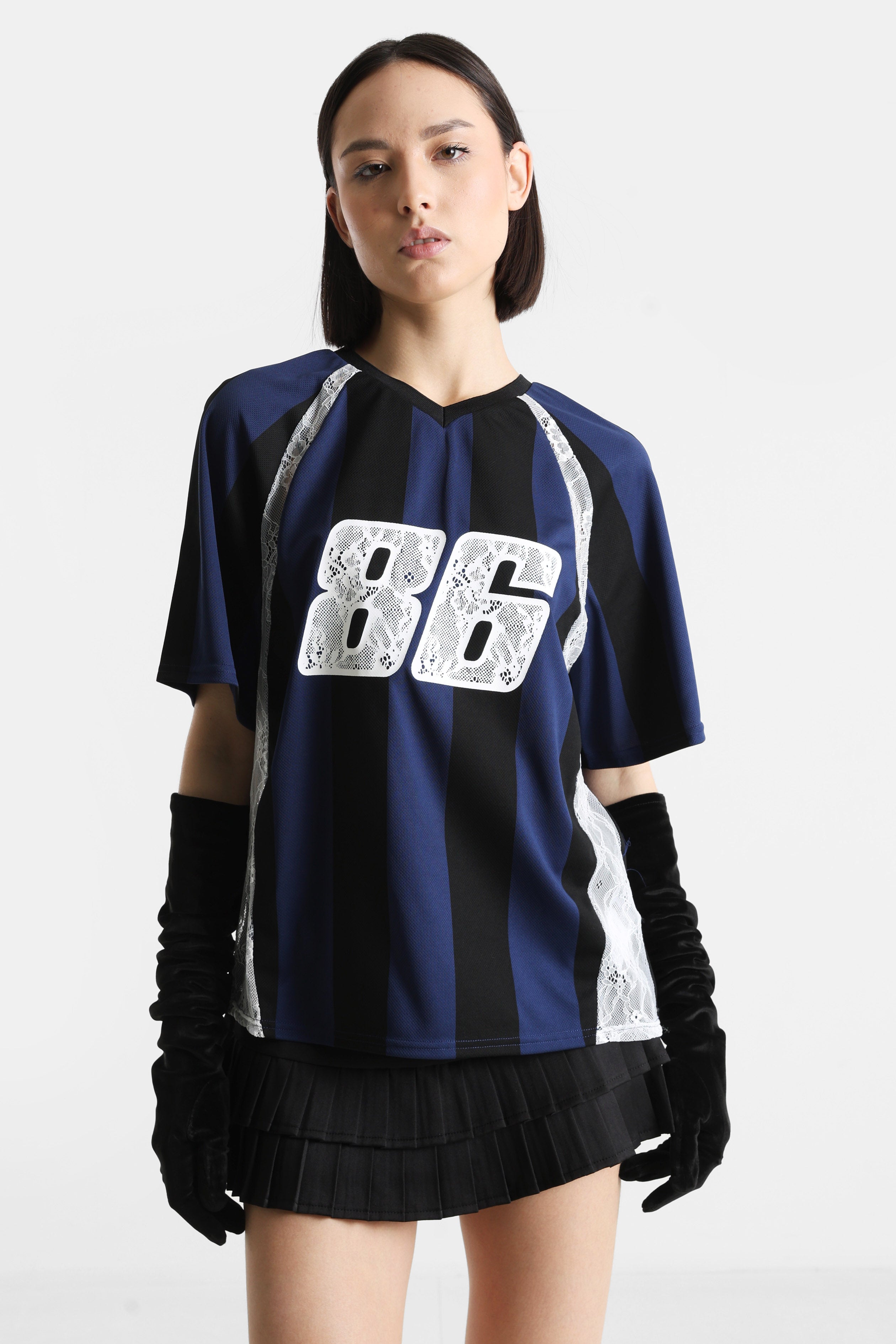 Oversize T-Shirt - Blau + Schwarz