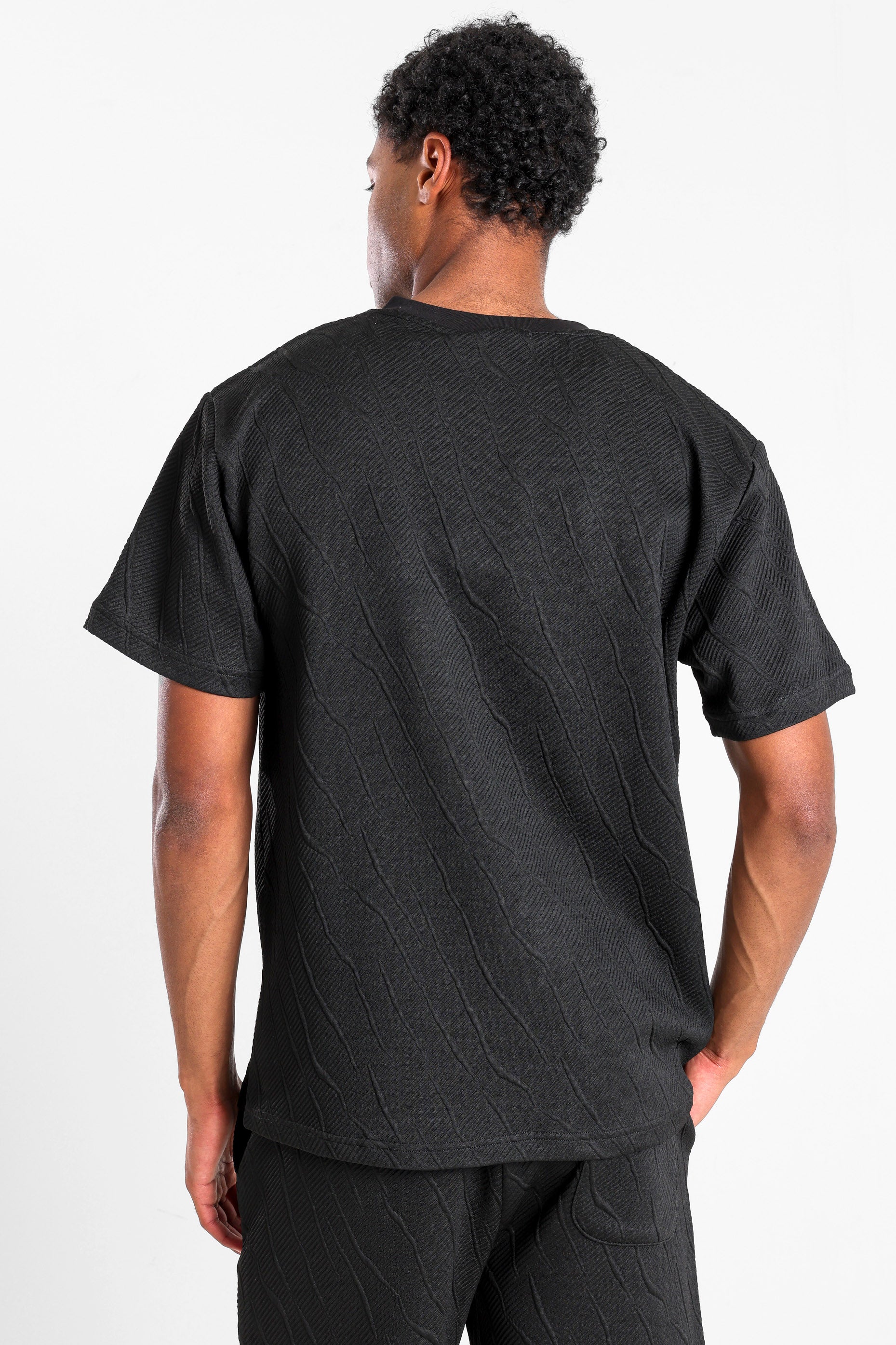 Strukturiertes T-Shirt - Black