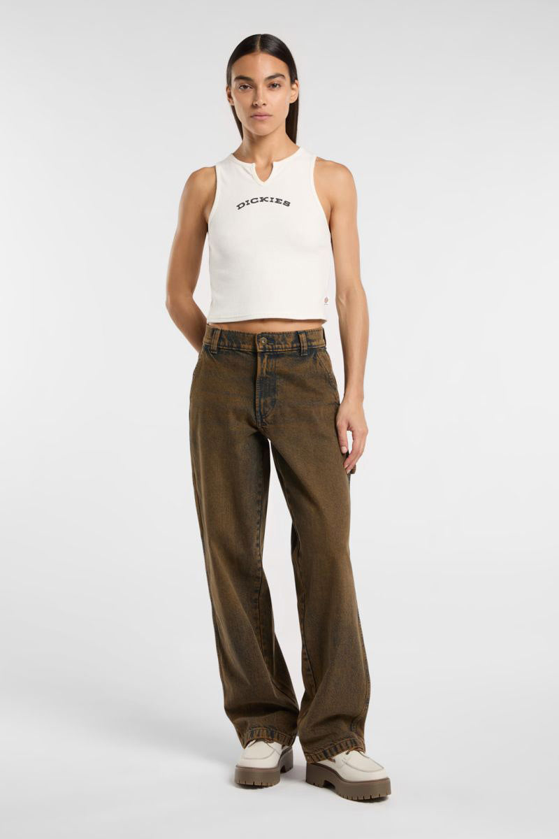 Geripptes Tanktop - Offwhite
