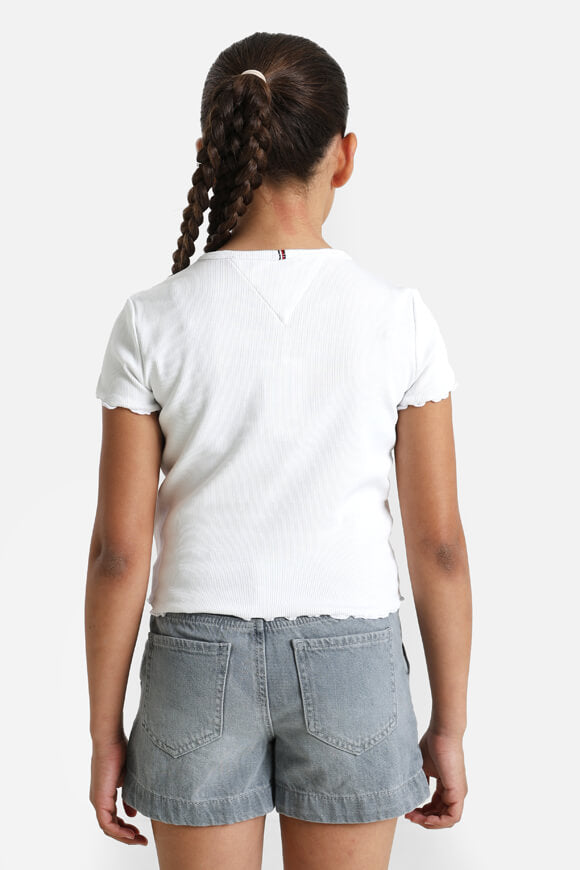 T-shirt à côtes - Blanc