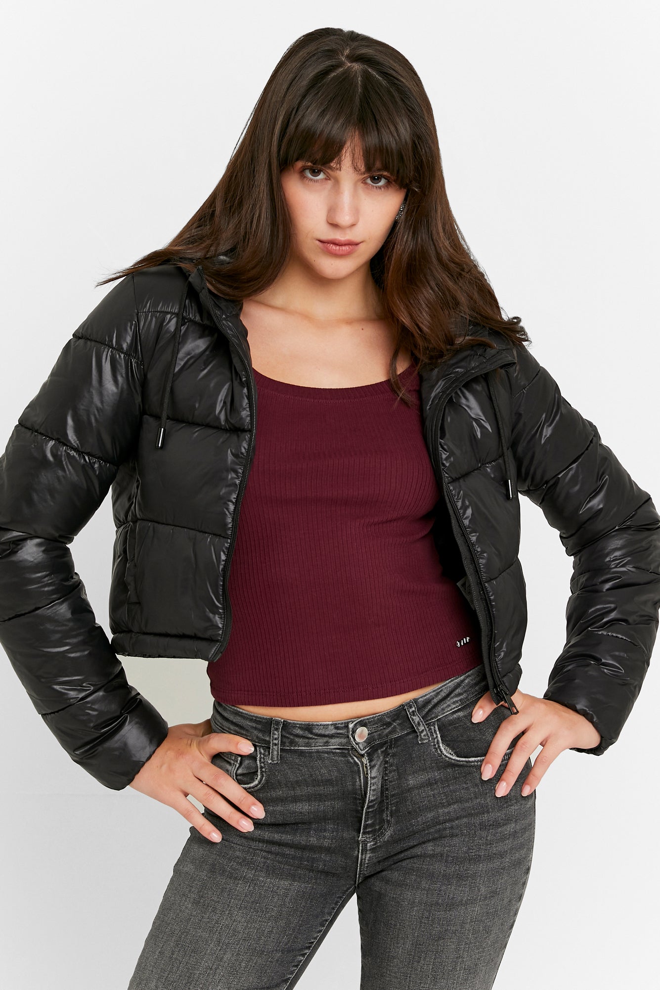 Veste Crop matelassée - Black