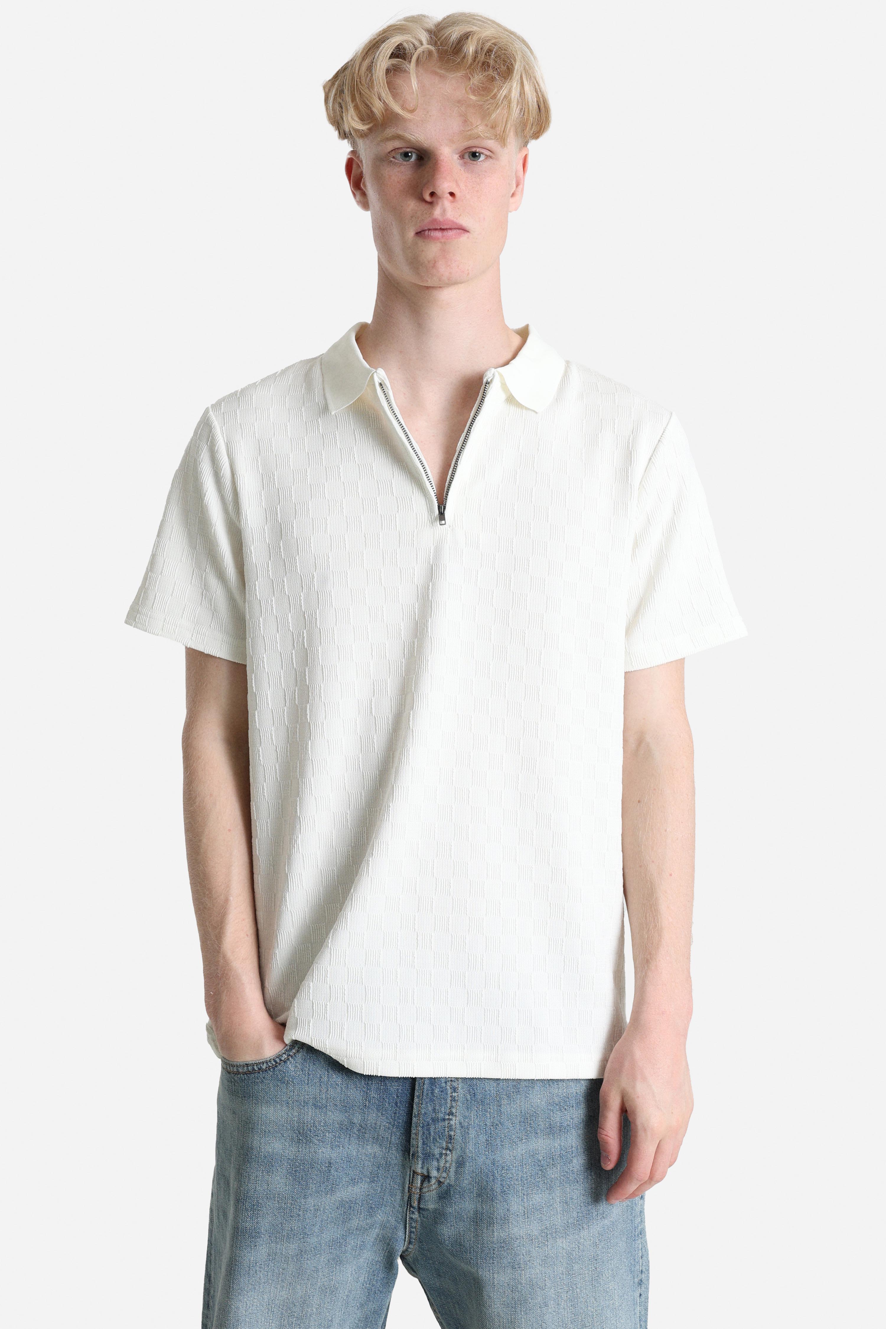 Strukturiertes Poloshirt - Ecru
