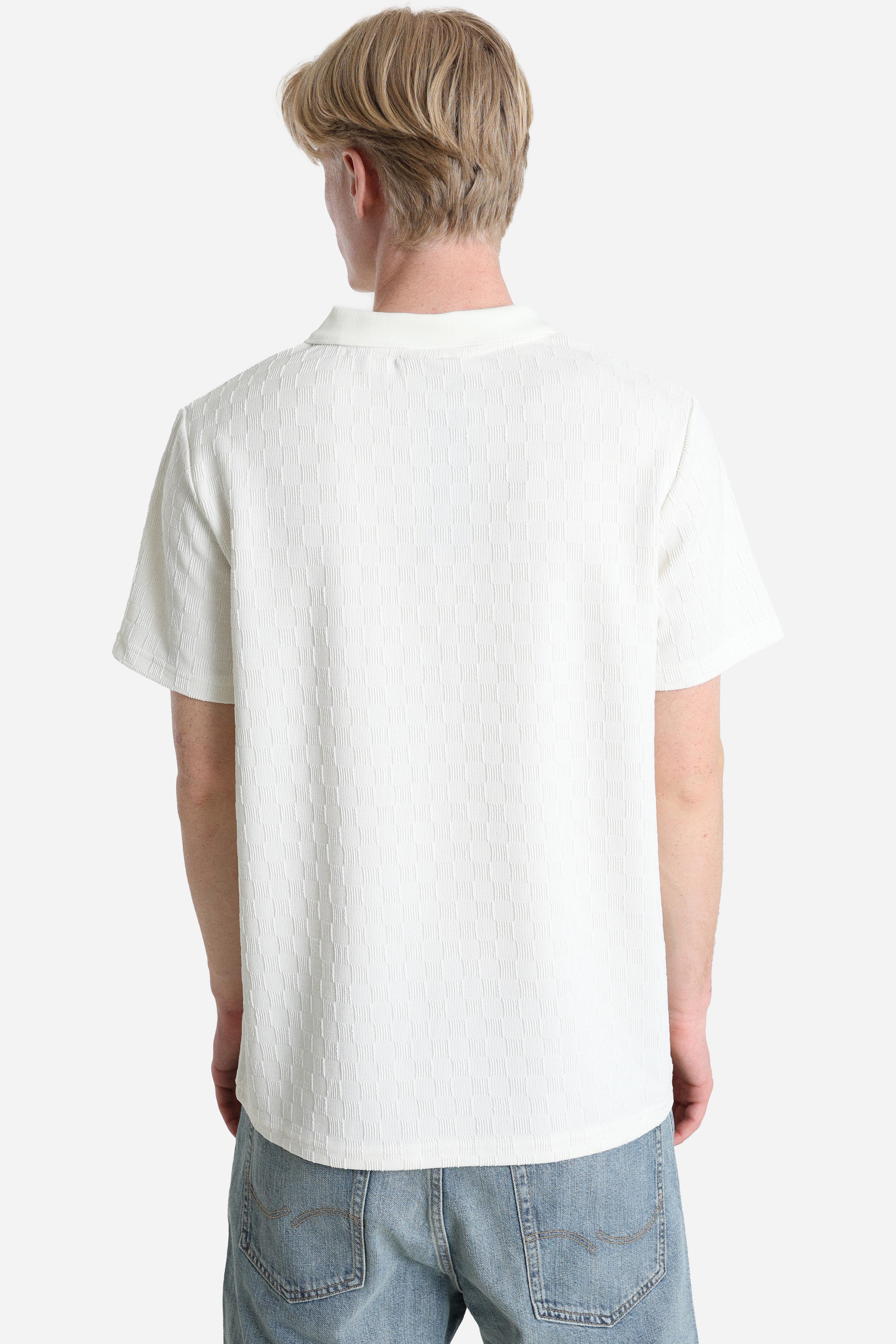 Strukturiertes Poloshirt - Ecru