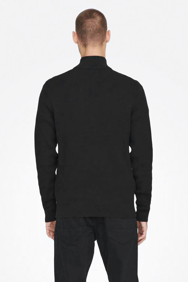 Phil pull en tricot côtelé - Black