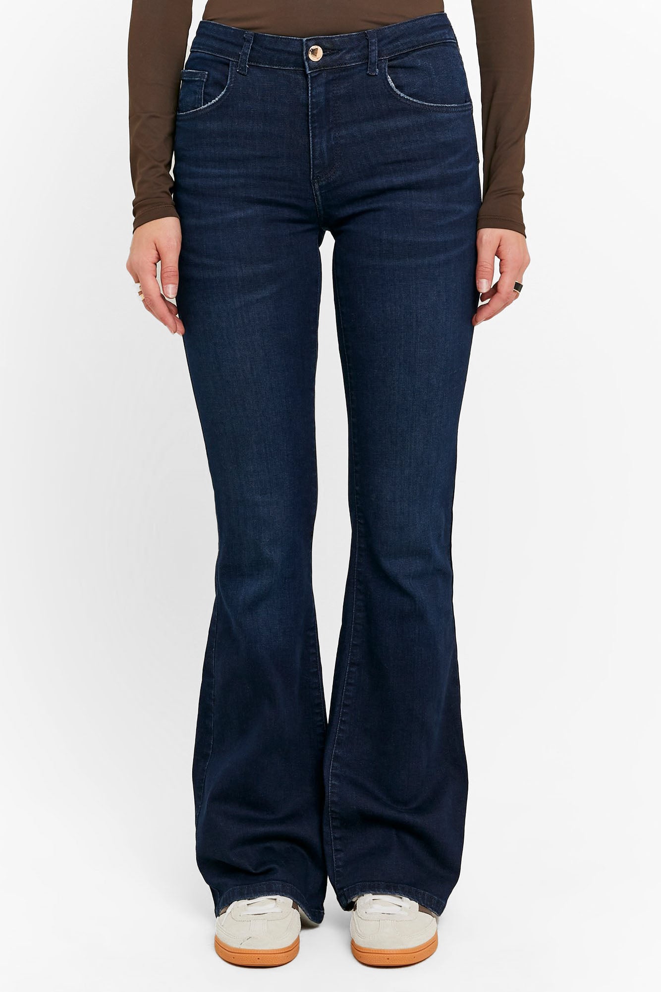 Push-up Flare Jeans - Dark Blue Denim