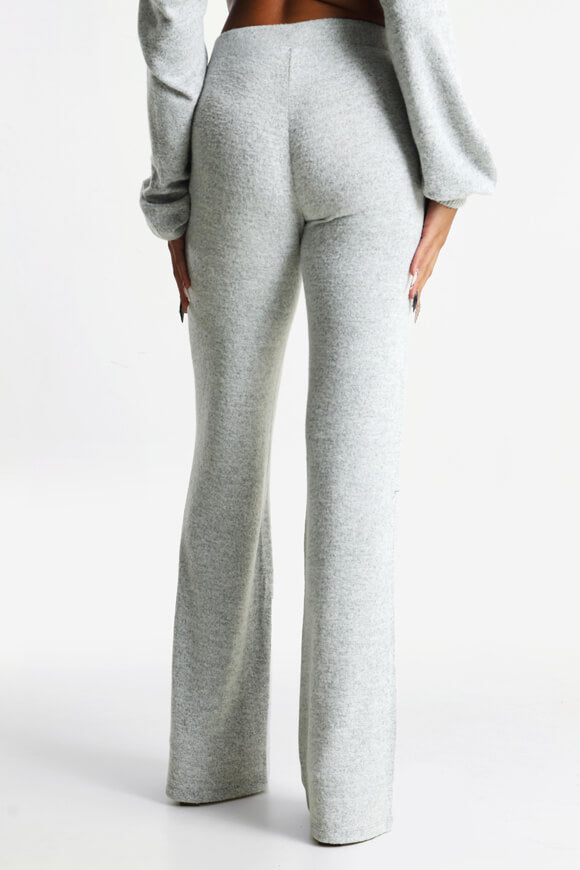 Flare Strickhose - Hellgrau meliert
