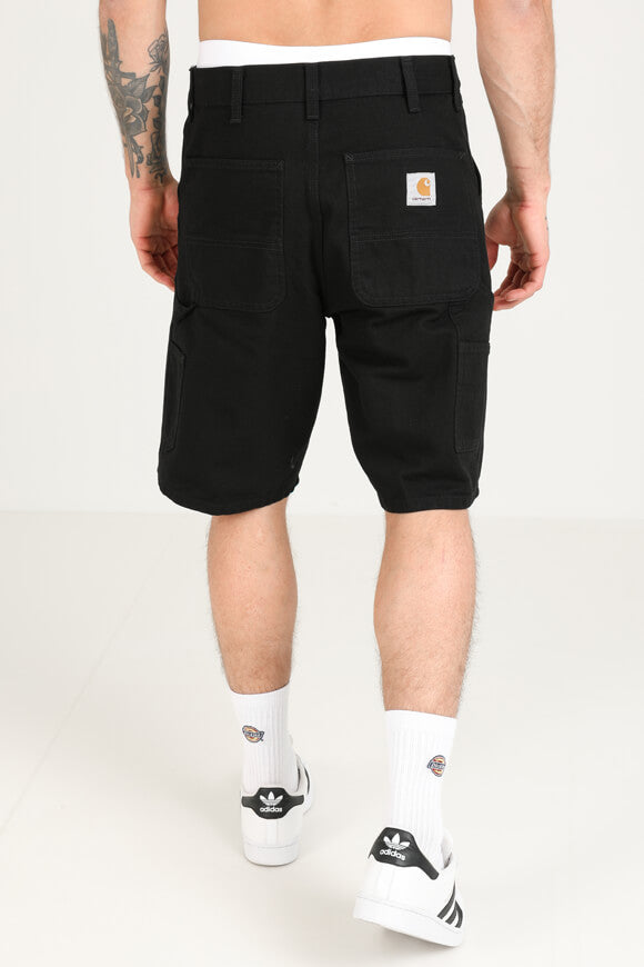 Single Knee Jeansshorts - Black Rinsed
