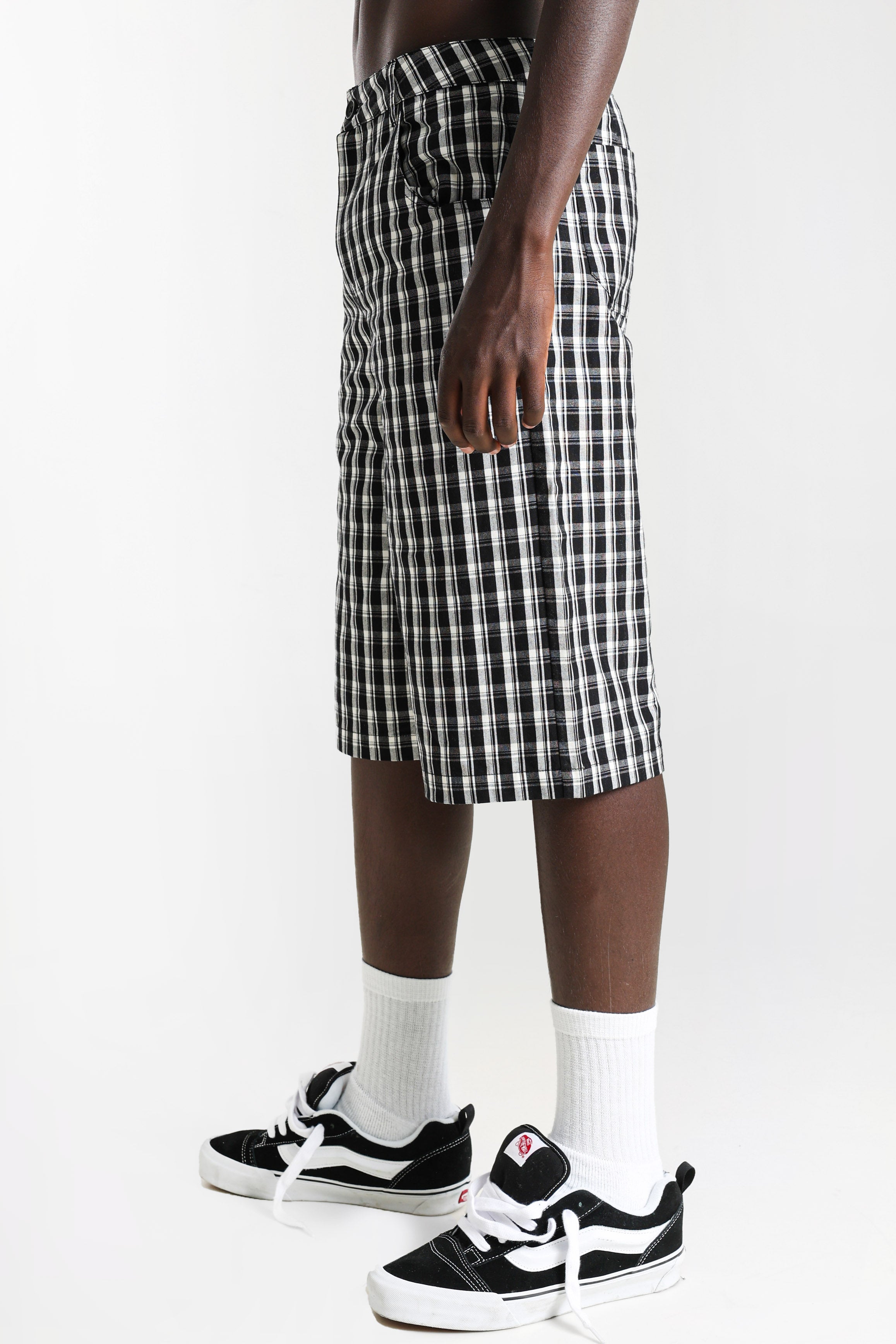 Bermuda shorts in fabric - Black + White