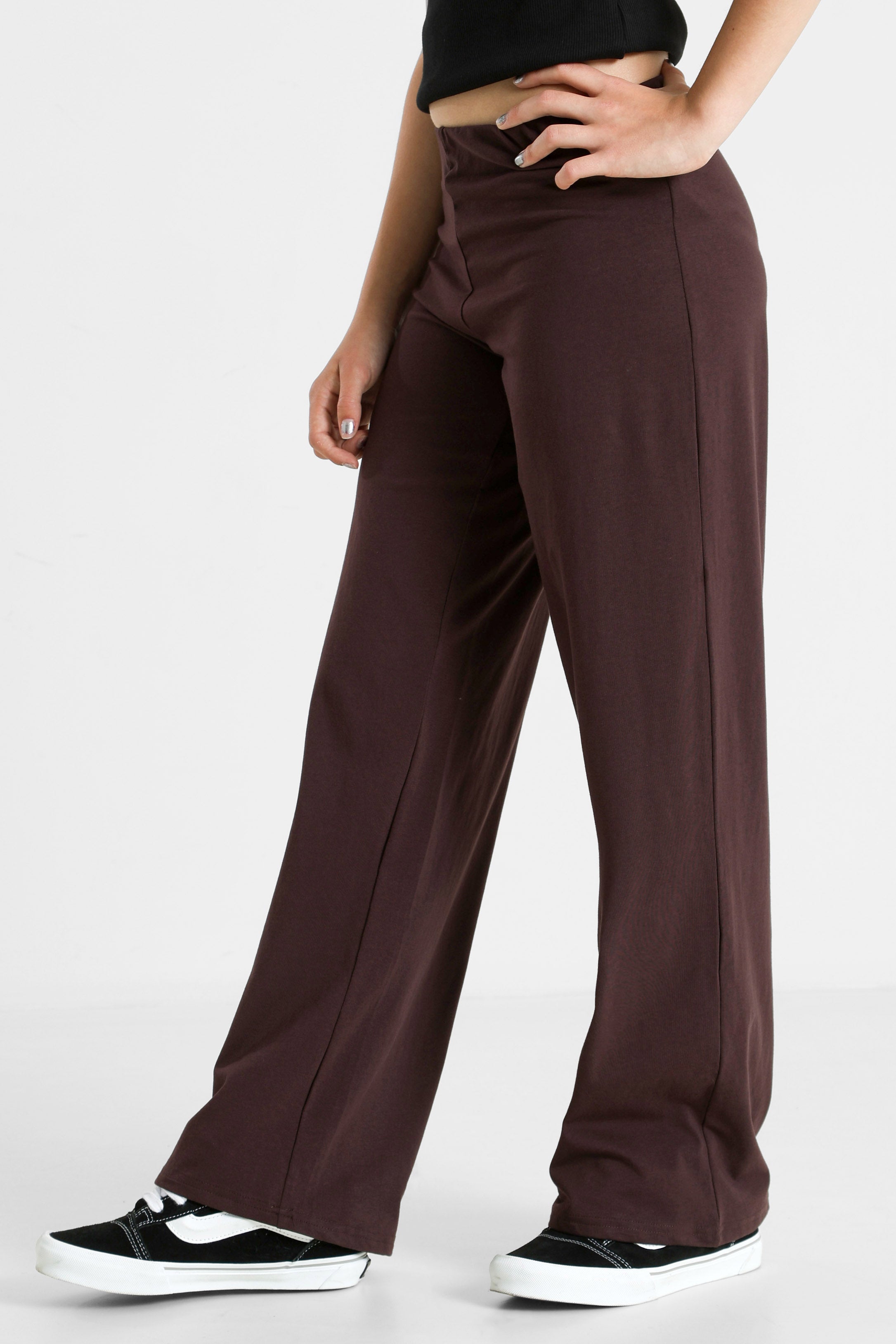 Wide Leg Hose - Dunkelbraun