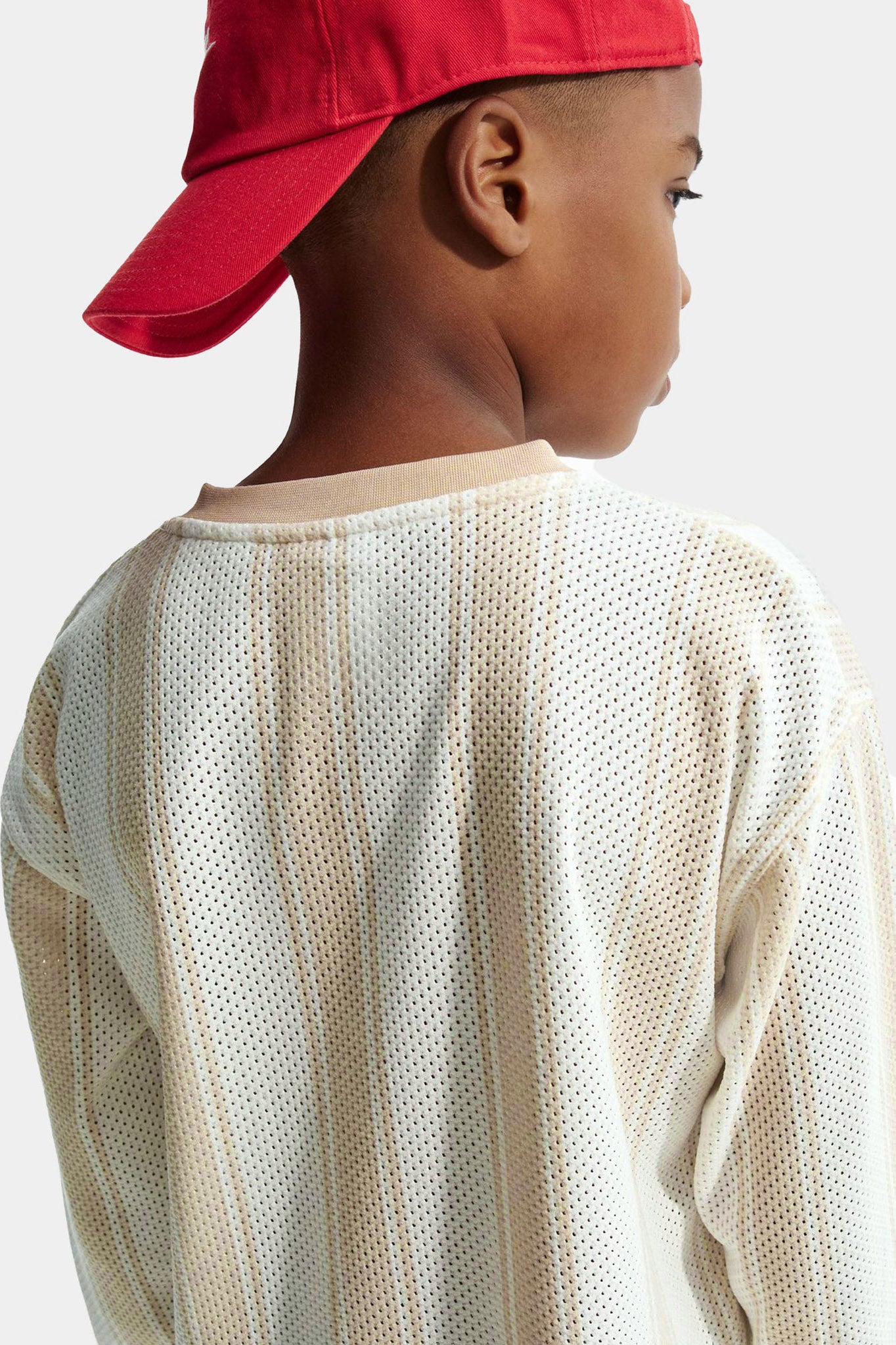 Mesh Langarmshirt - Light Orewood Brown