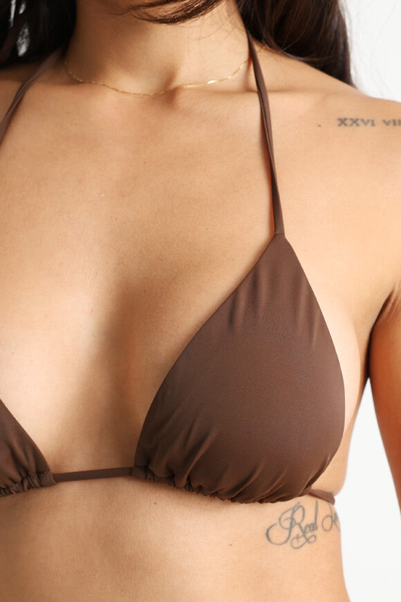 Haut de bikini triangle - Brun foncé