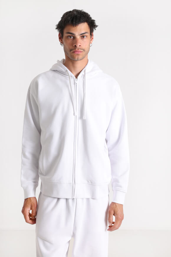 Oversized zip-up hoodie sweatshirt - White