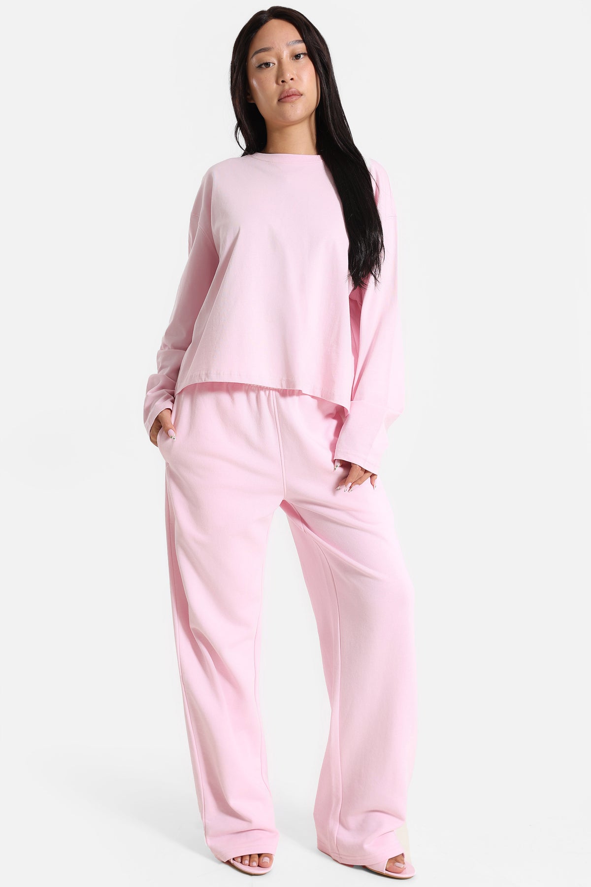 Oversize Langarmshirt - Rosa