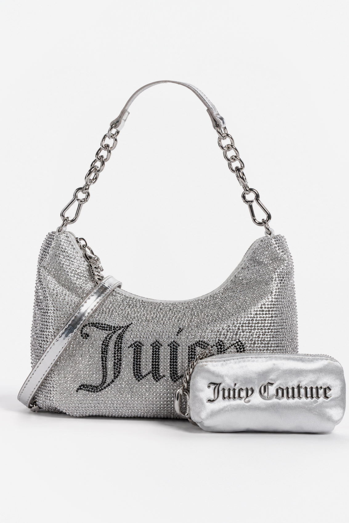 Estelle Mini Hand- / Umhängetasche mit Strass - Silver