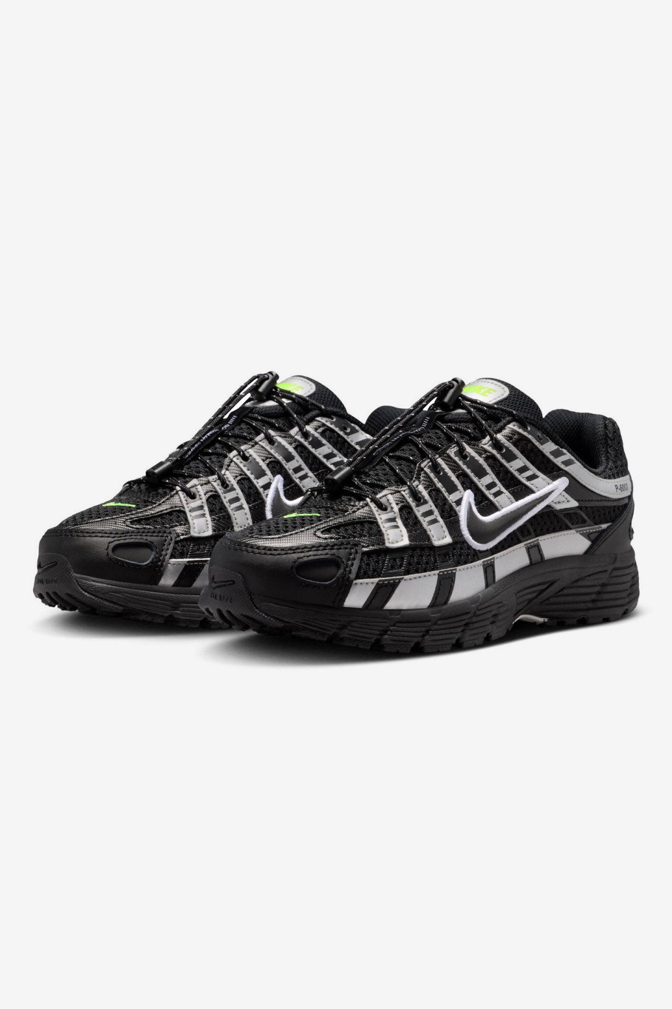 P-6000 Sneaker - Black + Metallic Silver