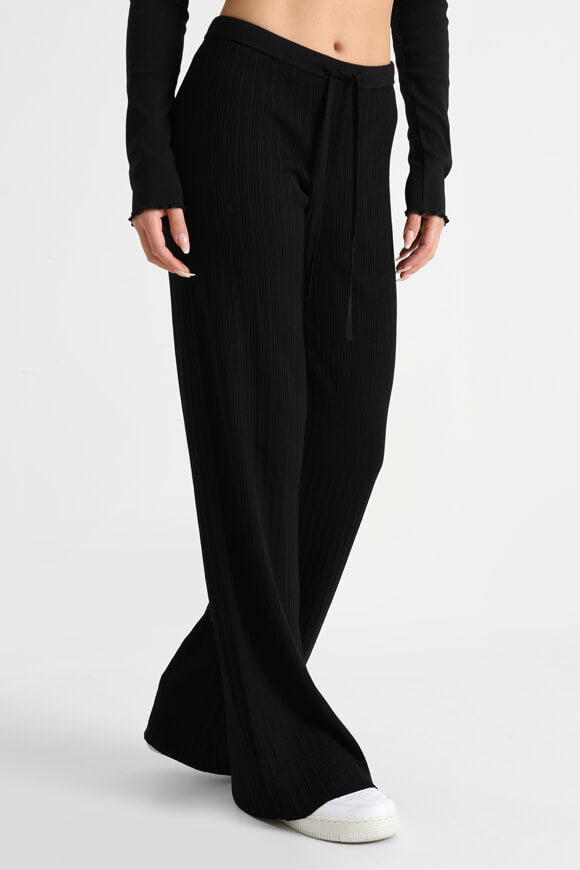 Pantaloni in maglia a coste - nero