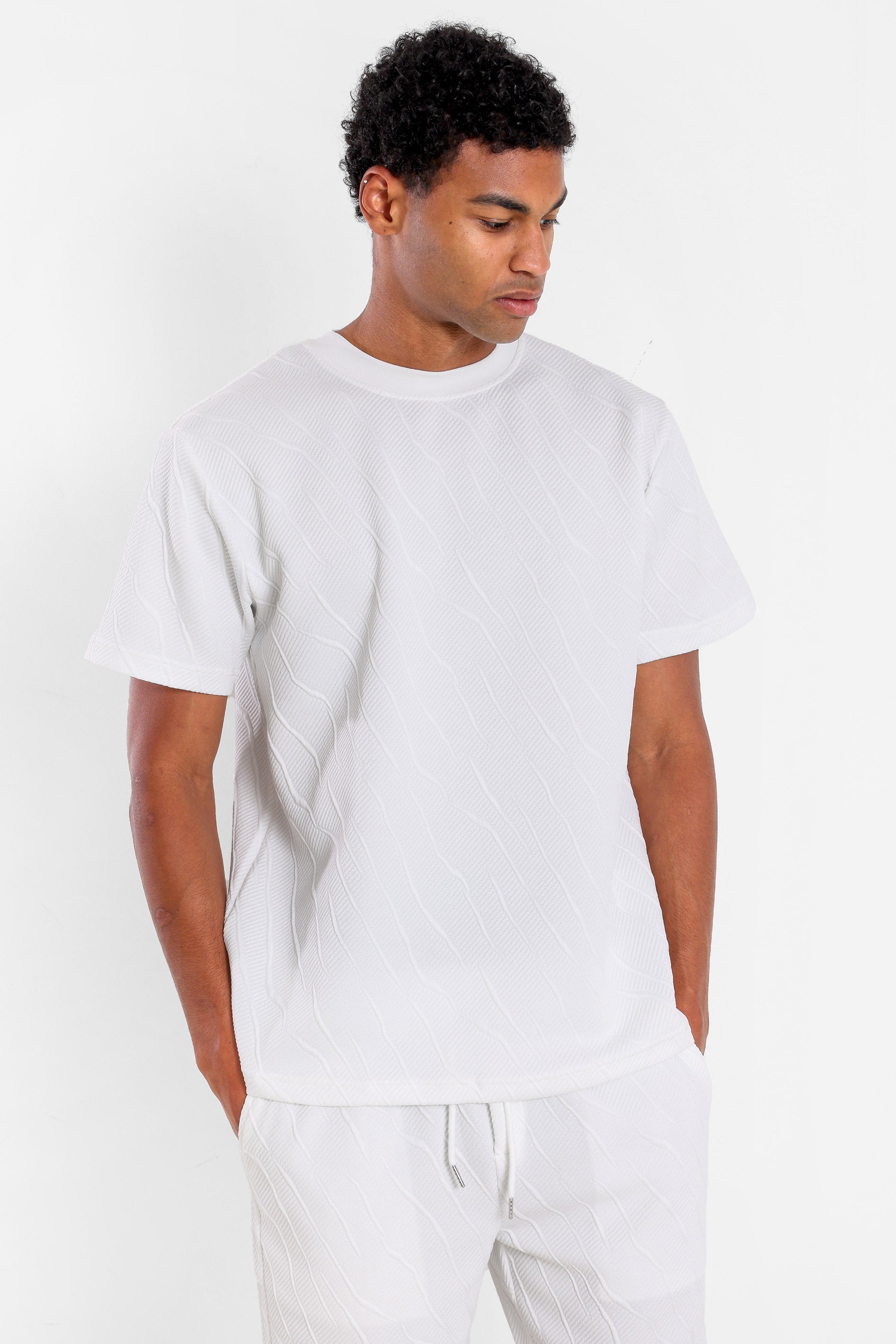 Strukturiertes T-Shirt - Offwhite