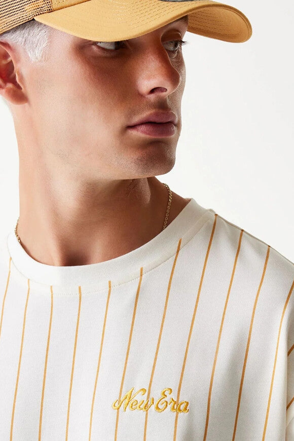 NE Pinstripe Oversize T-Shirt - Offwhite