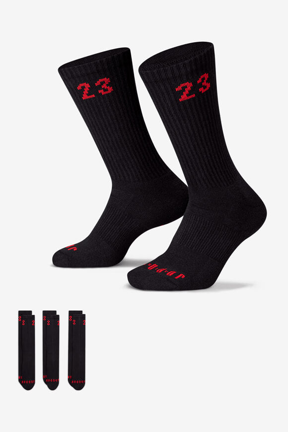 Dreierpack Socken - Schwarz + Rot
