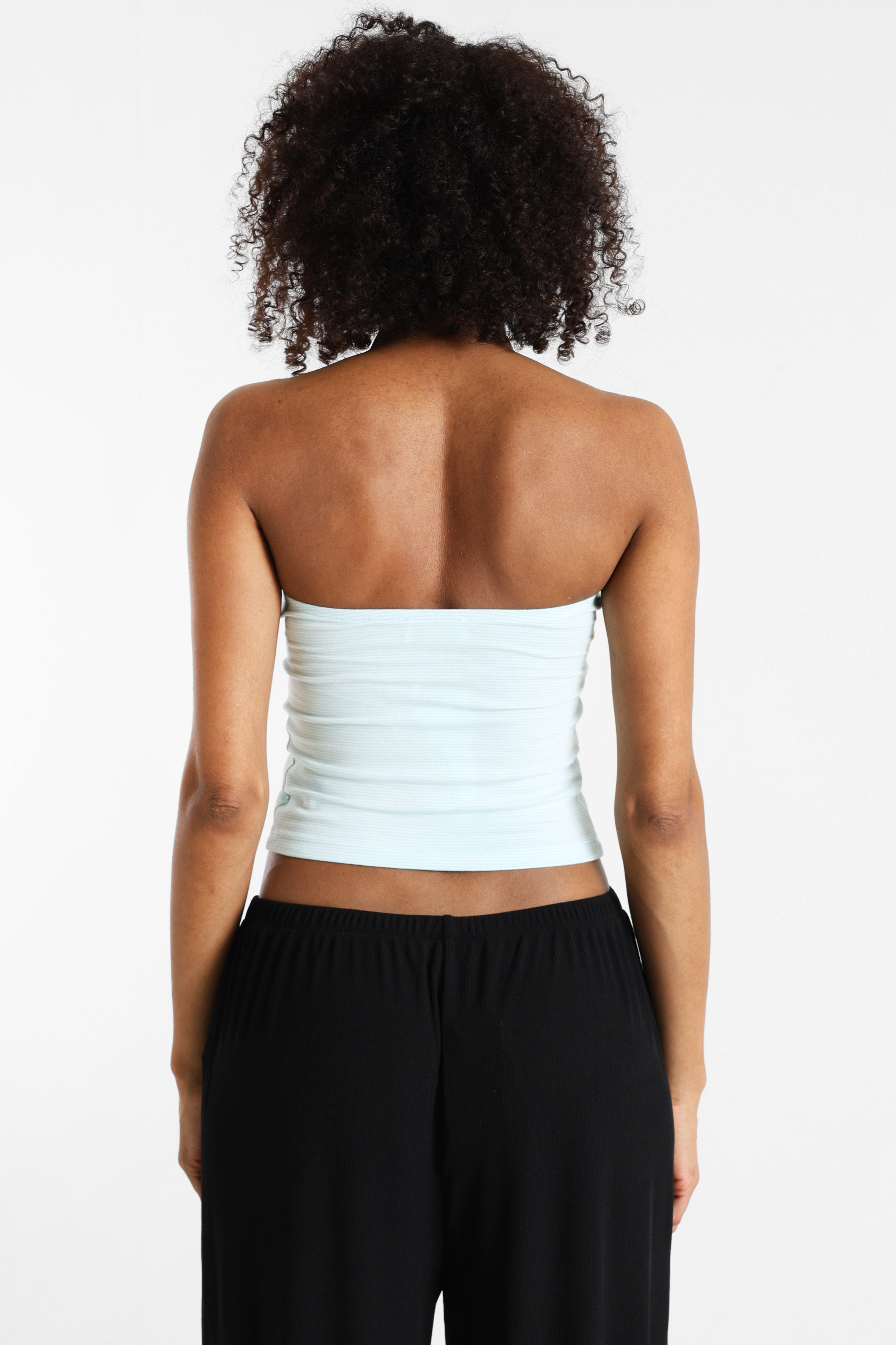 Bandeau top - Menthe + Ecru
