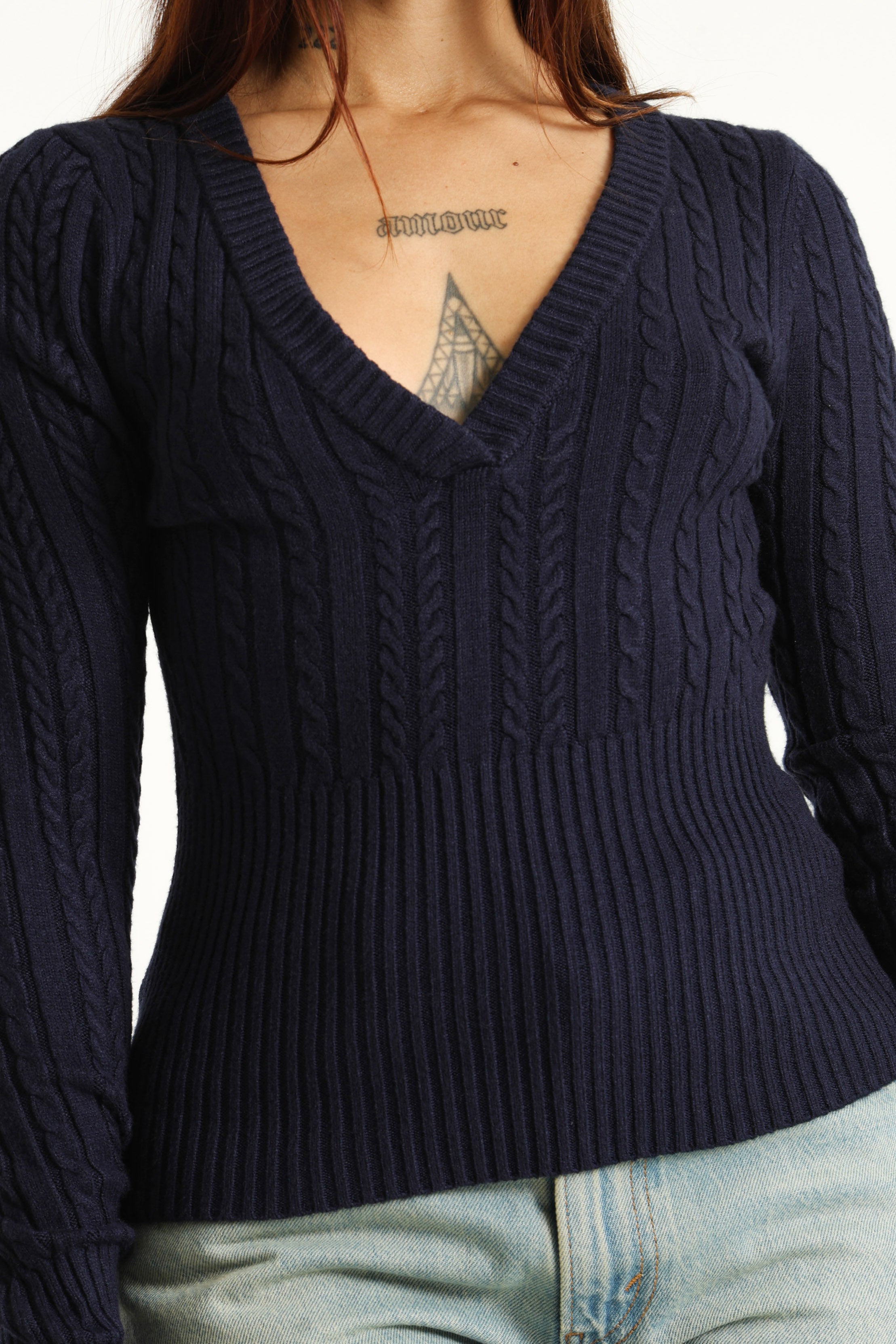 Strickpullover - Marineblau