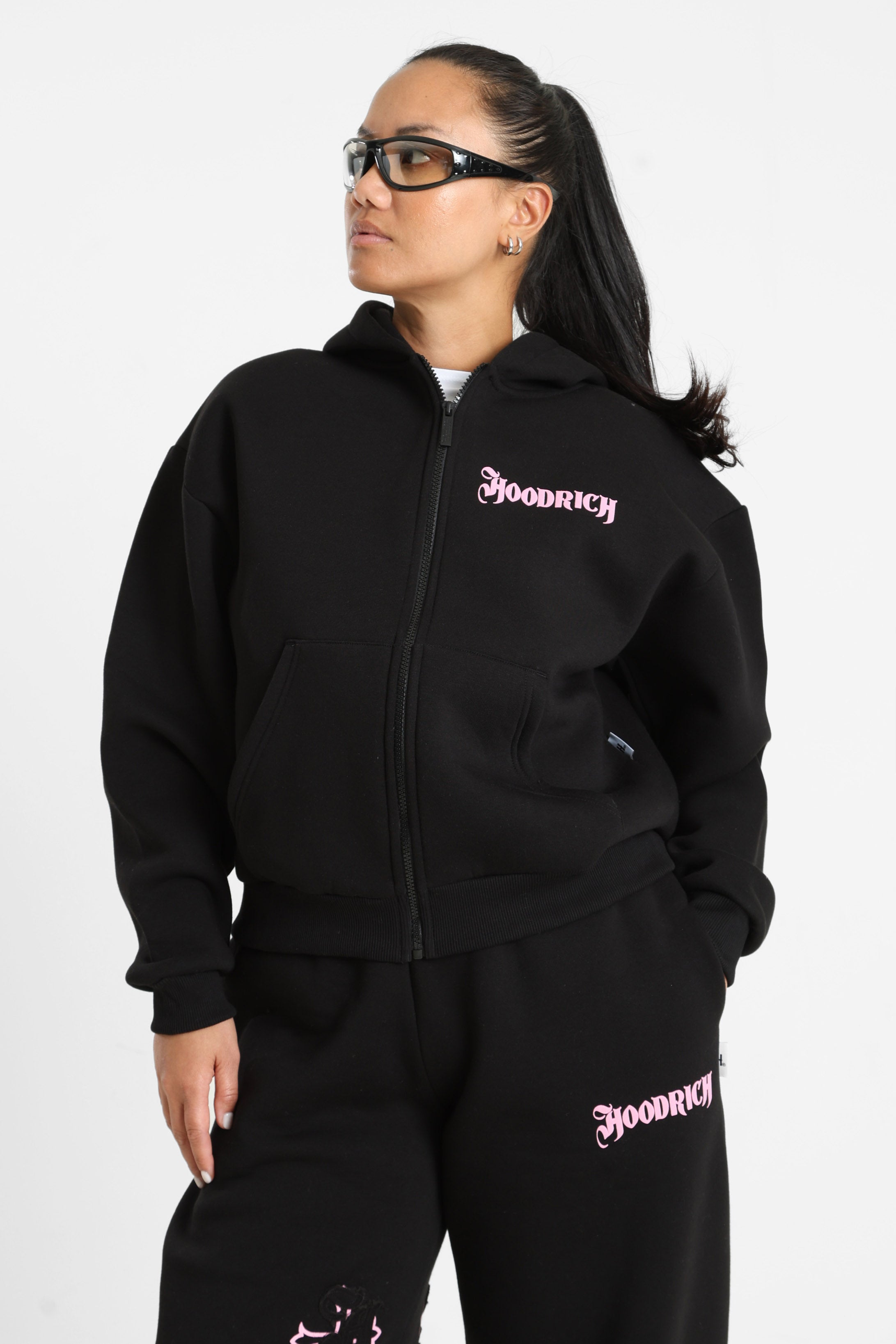 Kapuzensweatjacke - Black