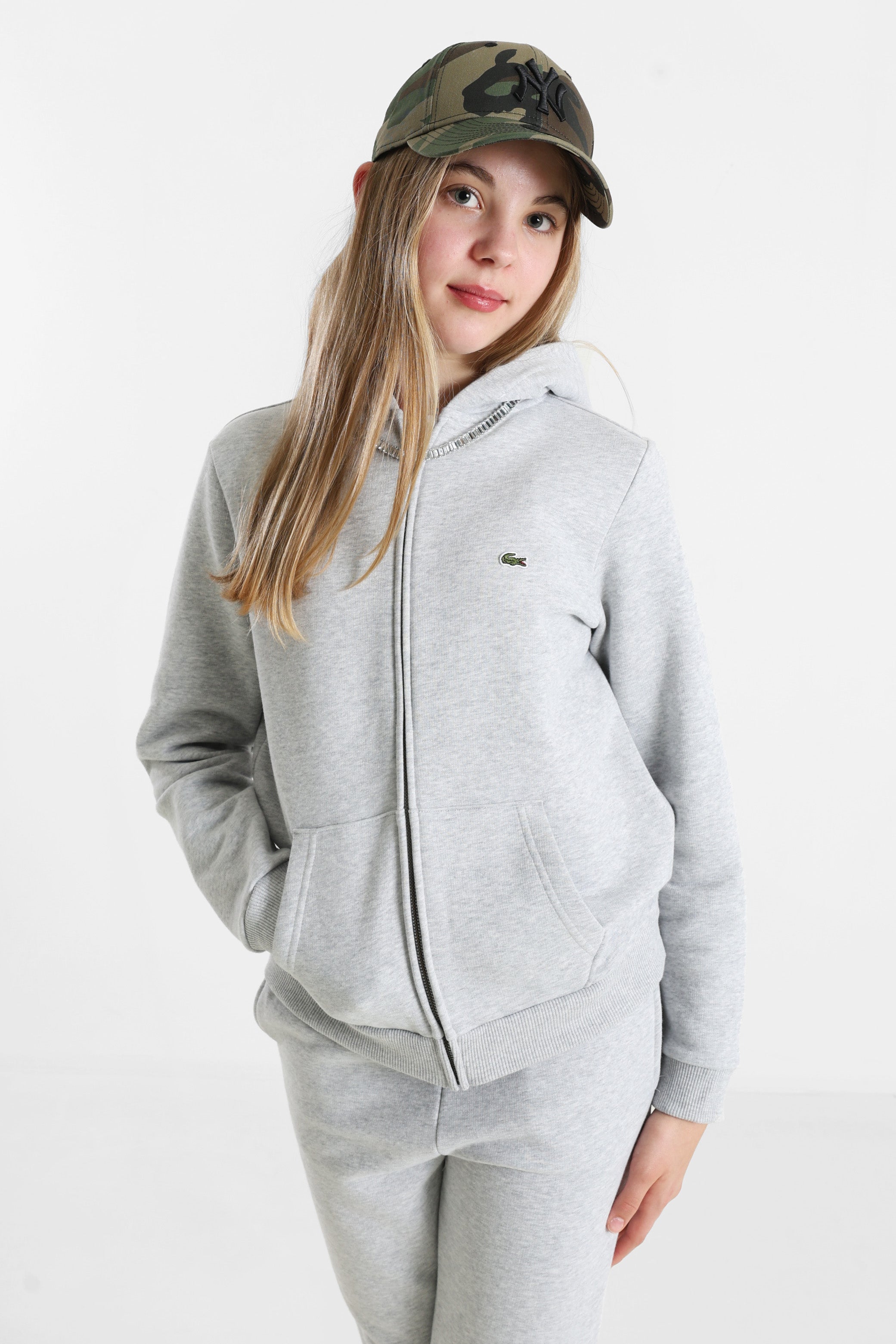 Kapuzensweatjacke - Light Grey Heather
