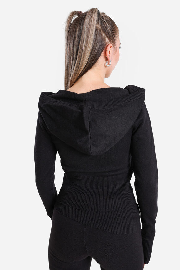 Crop Strickjacke - Schwarz