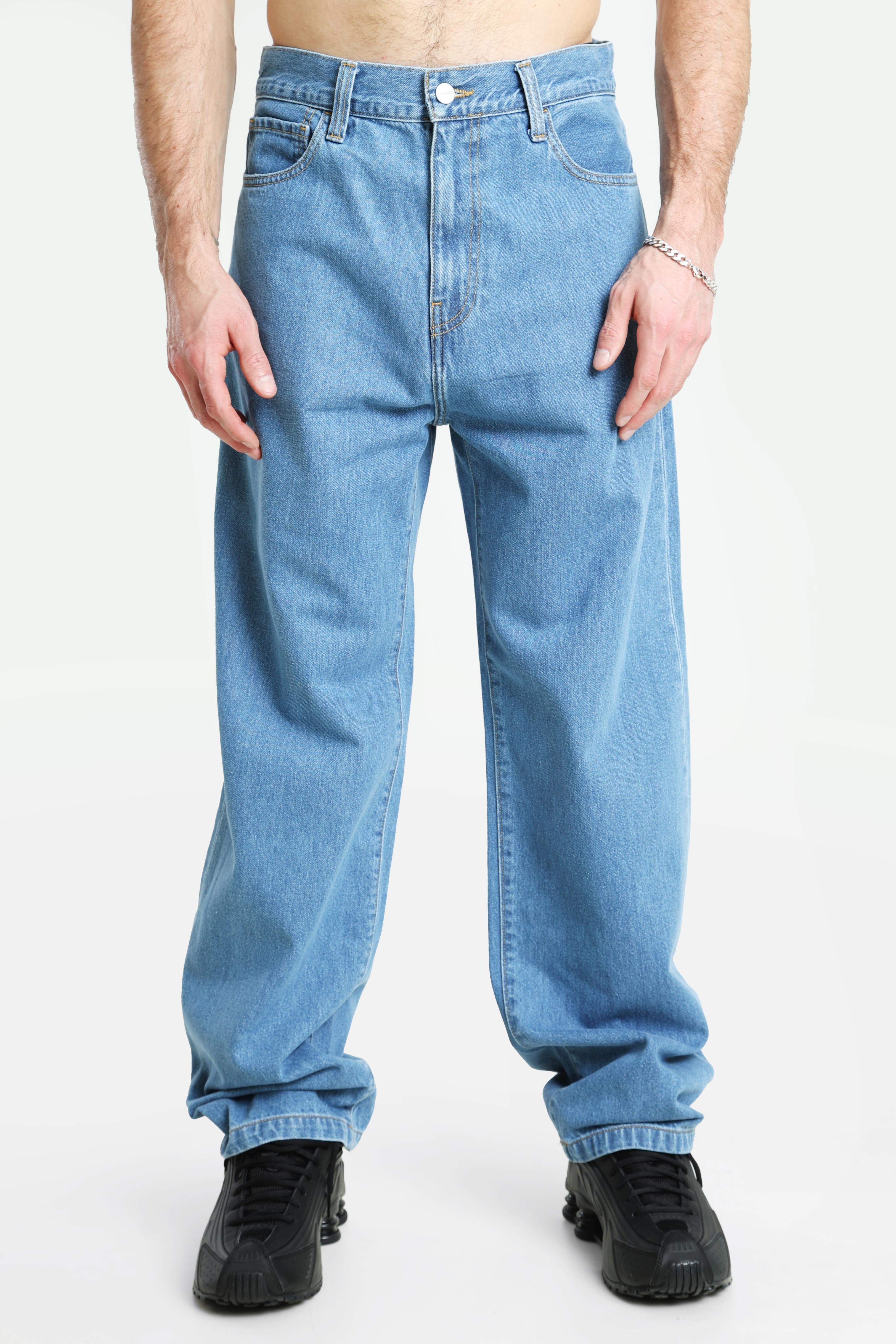 Landon Loose Tapered Fit Jeans - Blue Heavy Stone Wash