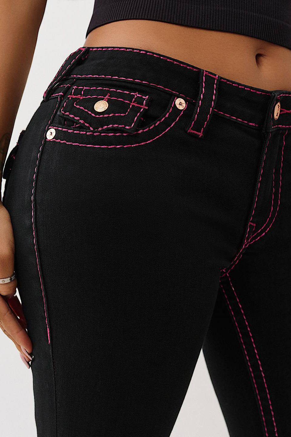 Jeans Billie Straight Fit - Nero + Rosa