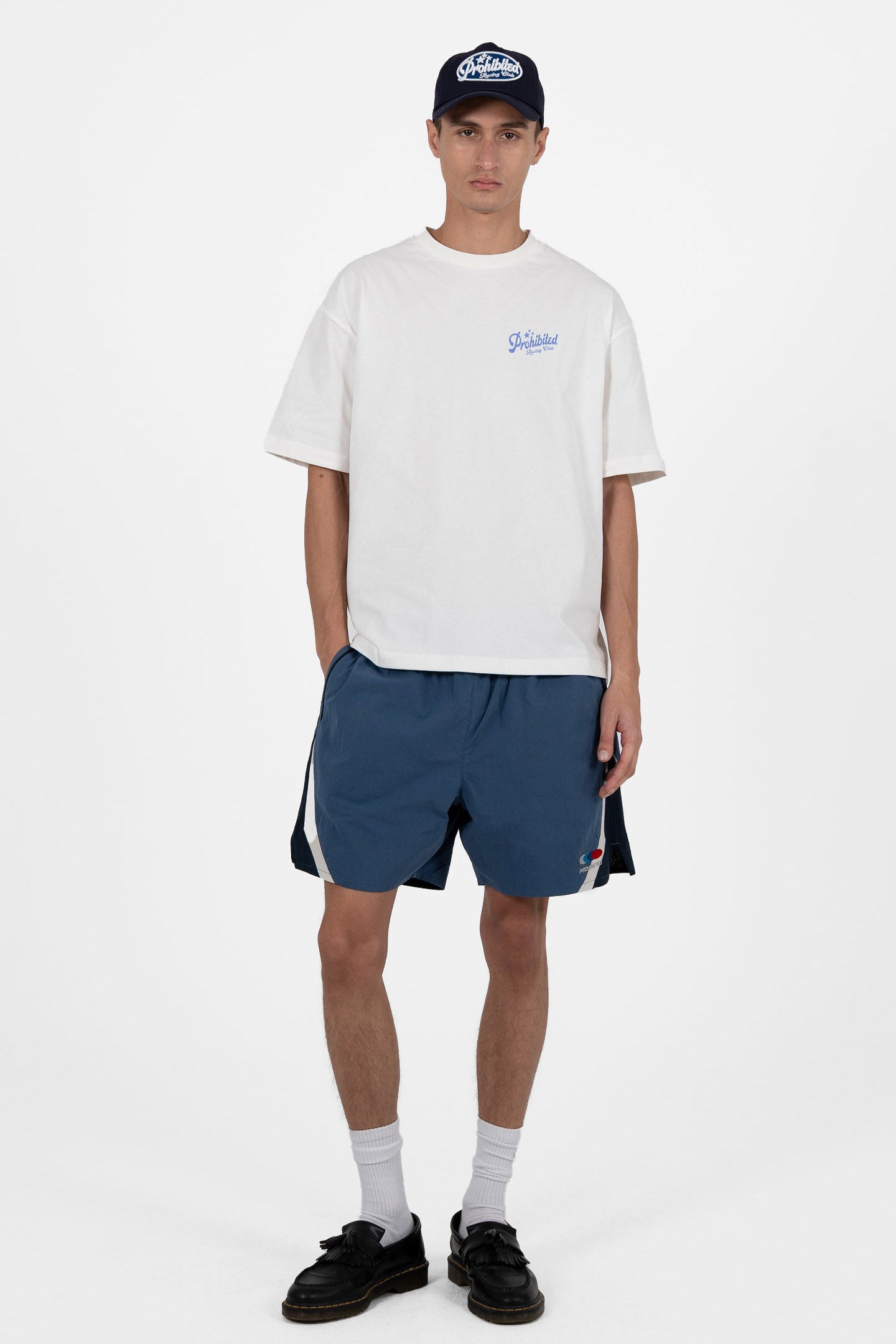 Tuning Club T-Shirt - Offwhite + Blue