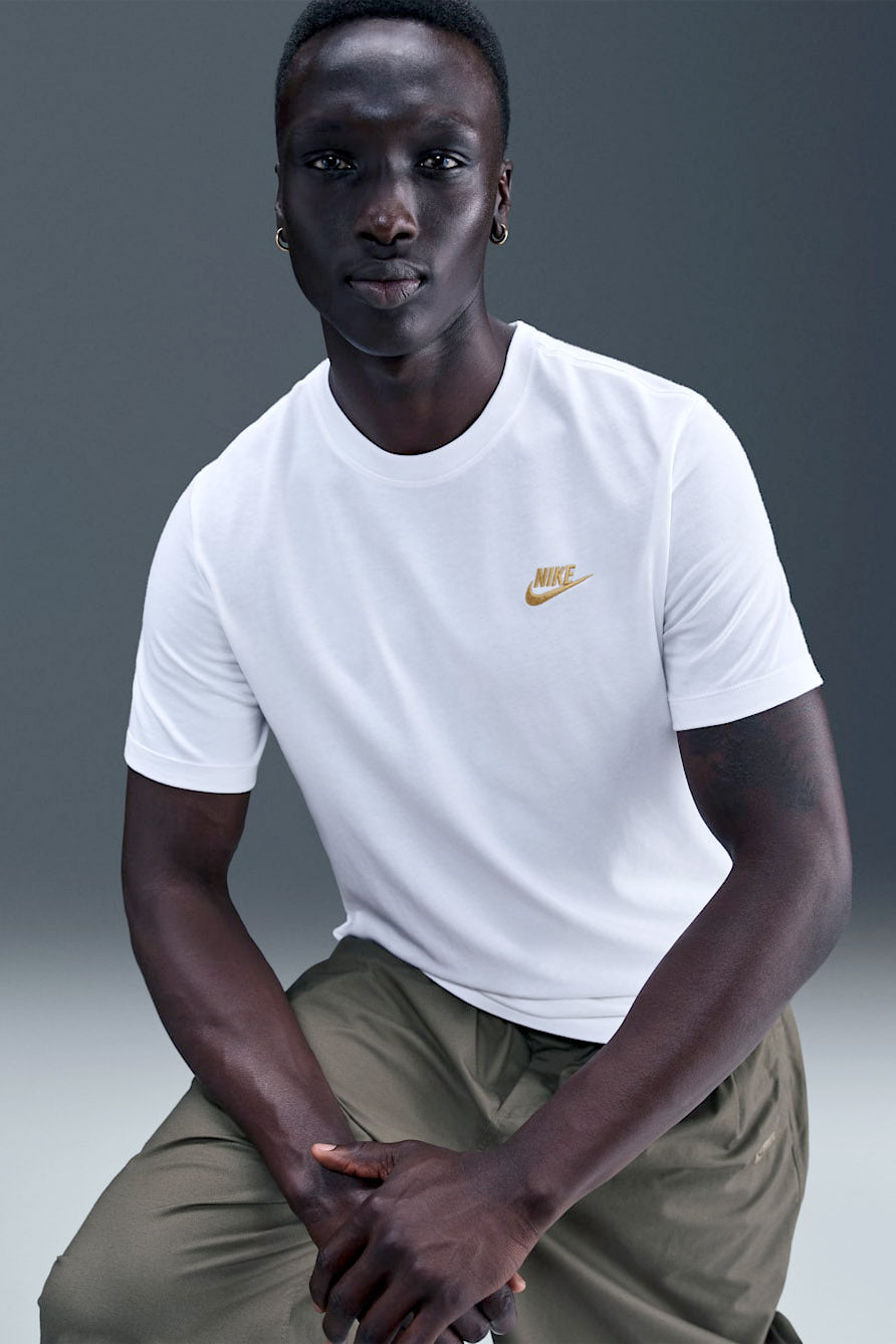 Sportswear Club T-Shirt - White + Metallic Gold